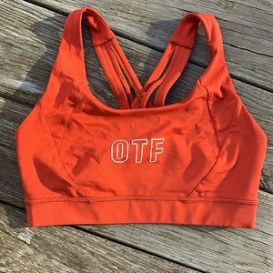 Orangetheory Lululemon Energy Bra, size 6, worn once! Burnt Orange w/white OTF